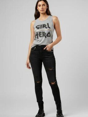 GIRL HERO EMPOWERED GRAPHIC MUSCLE TANK TOP